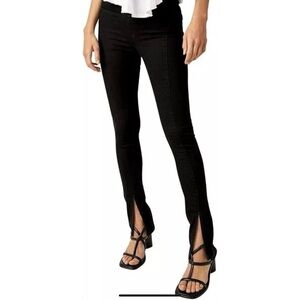Free People Black Slit Skinny Jeans